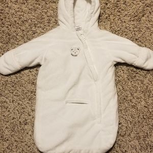 0-6M white cozy baby bunting